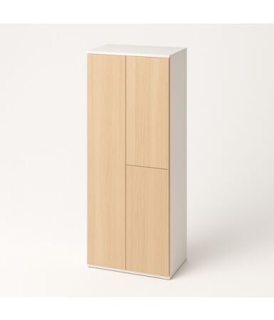 Dwudzielna szafa biurowa (z drążkiem lub z półkami) z pojedynczym i podwójnym frontem wpuszczanym