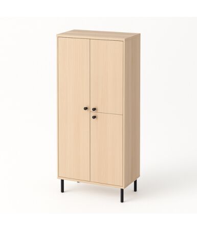 Dwudzielna szafa biurowa (z drążkiem lub z półkami) z pojedynczym i podwójnym frontem wpuszczanym