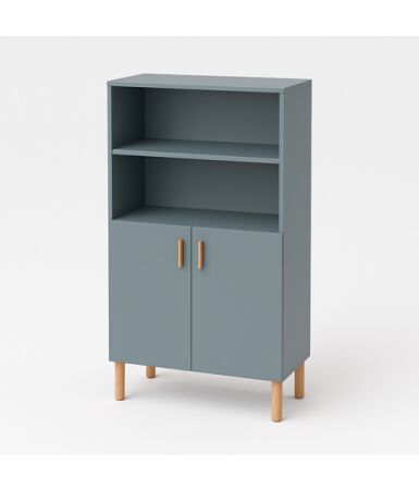 Regał z podwójnymi drzwiczkami na dole