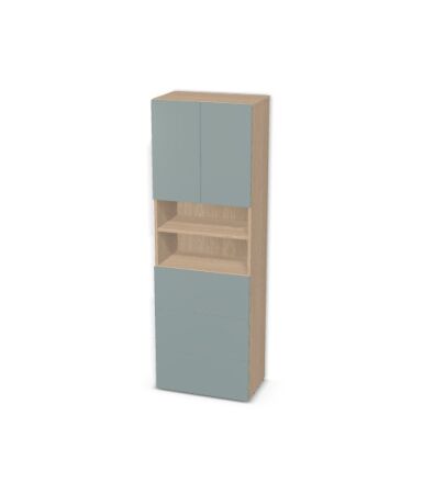 Regał z szufladami na dole i drzwiami na górze