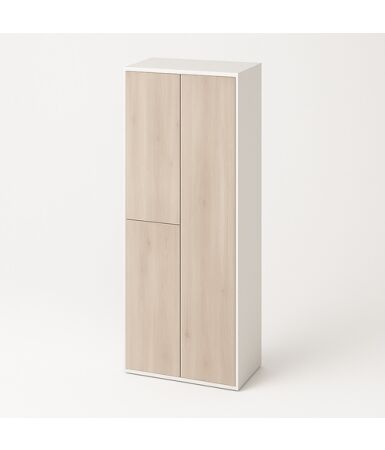 Dwudzielna szafa biurowa (z drążkiem lub z półkami) z pojedynczym i podwójnym frontem wpuszczanym