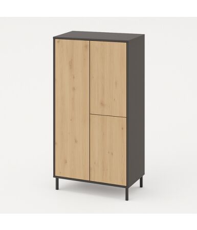 Dwudzielna szafa biurowa (z drążkiem lub z półkami) z pojedynczym i podwójnym frontem wpuszczanym