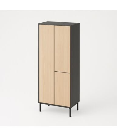 Dwudzielna szafa biurowa (z drążkiem lub z półkami) z pojedynczym i podwójnym frontem wpuszczanym