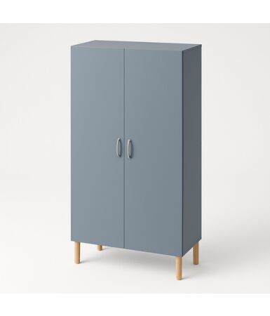 Dwudzielna szafa (na wieszaki, z półkami)