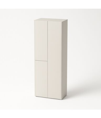 Dwudzielna szafa biurowa (z drążkiem lub z półkami) z pojedynczym i podwójnym frontem wpuszczanym